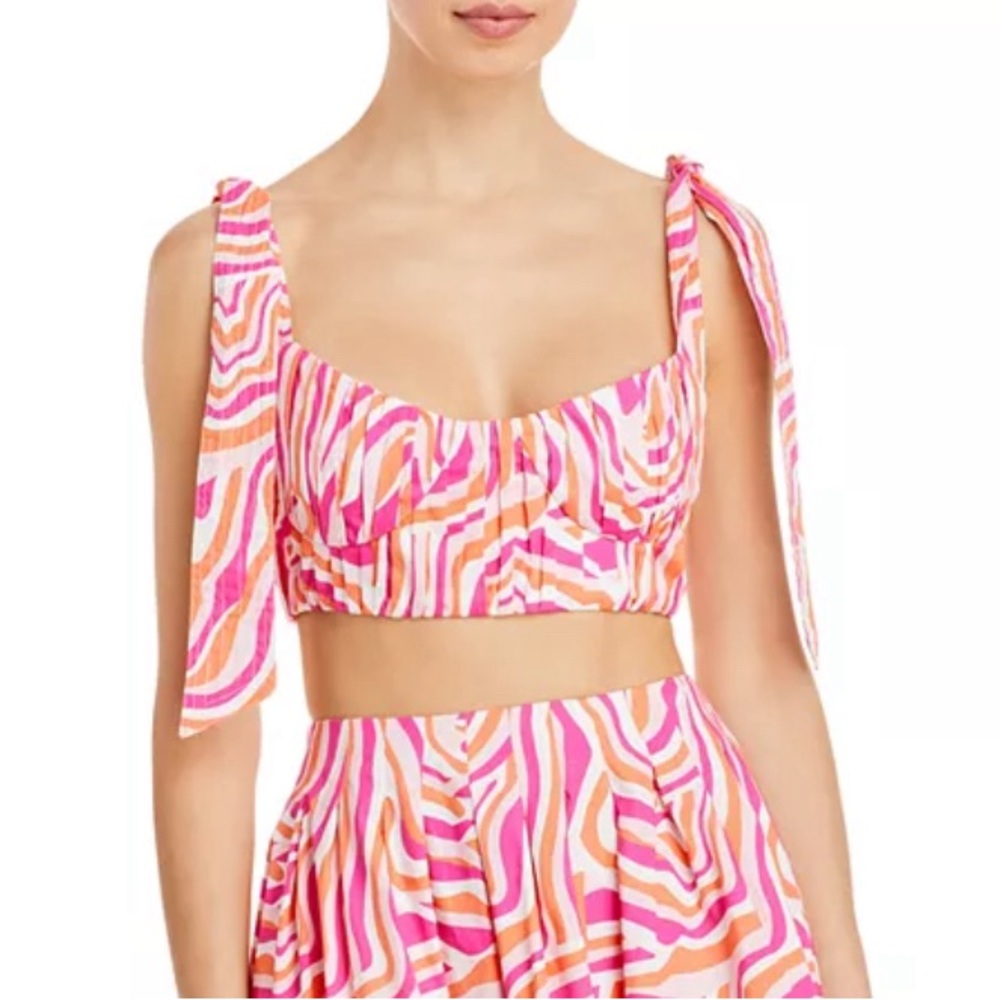 Solid & Striped The Frankie Bra Top Abstract Zebra Print Size Small